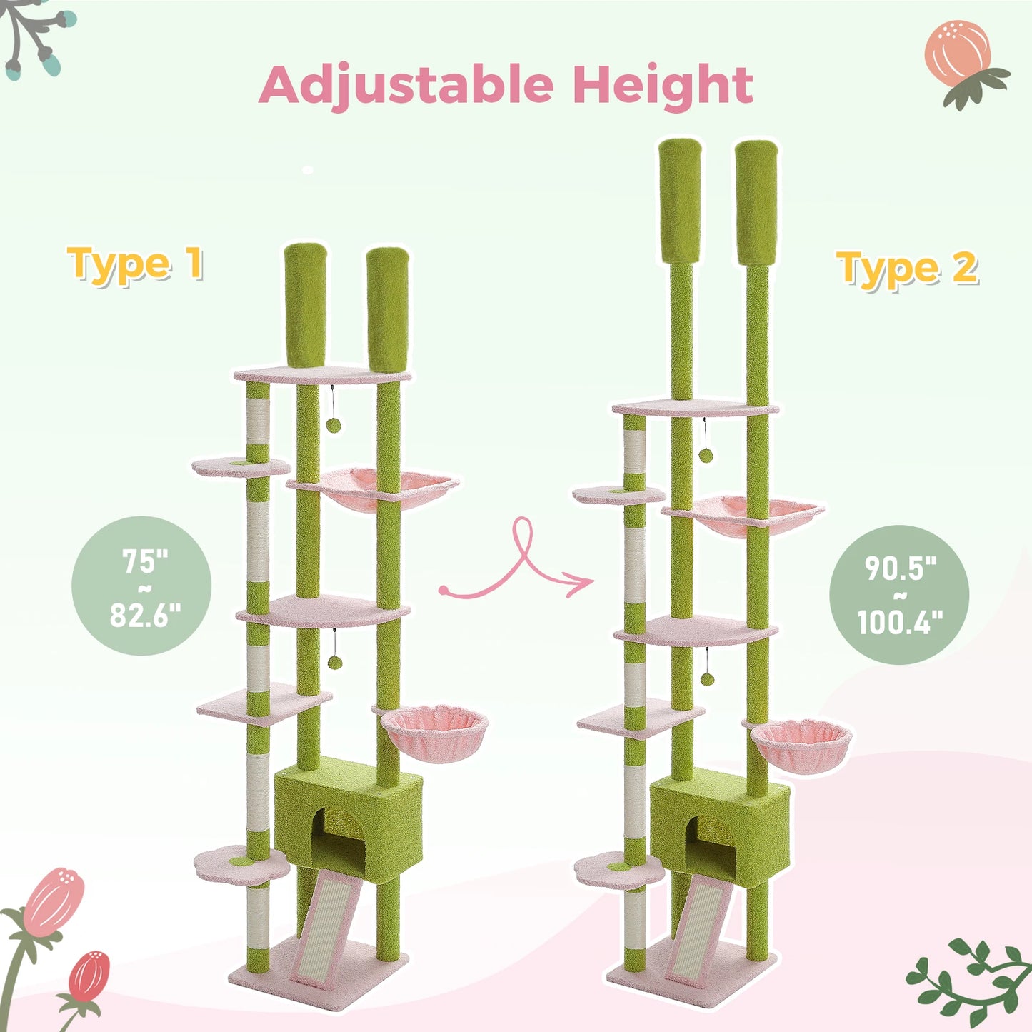 Cactus Cat Tree - Adjustable Height