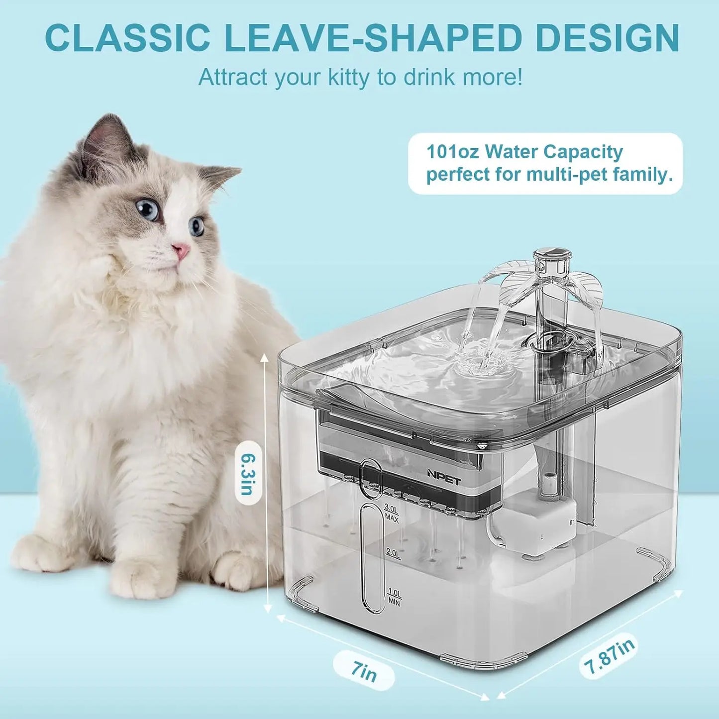 Automatic Pet Drinking Fountain With Filter