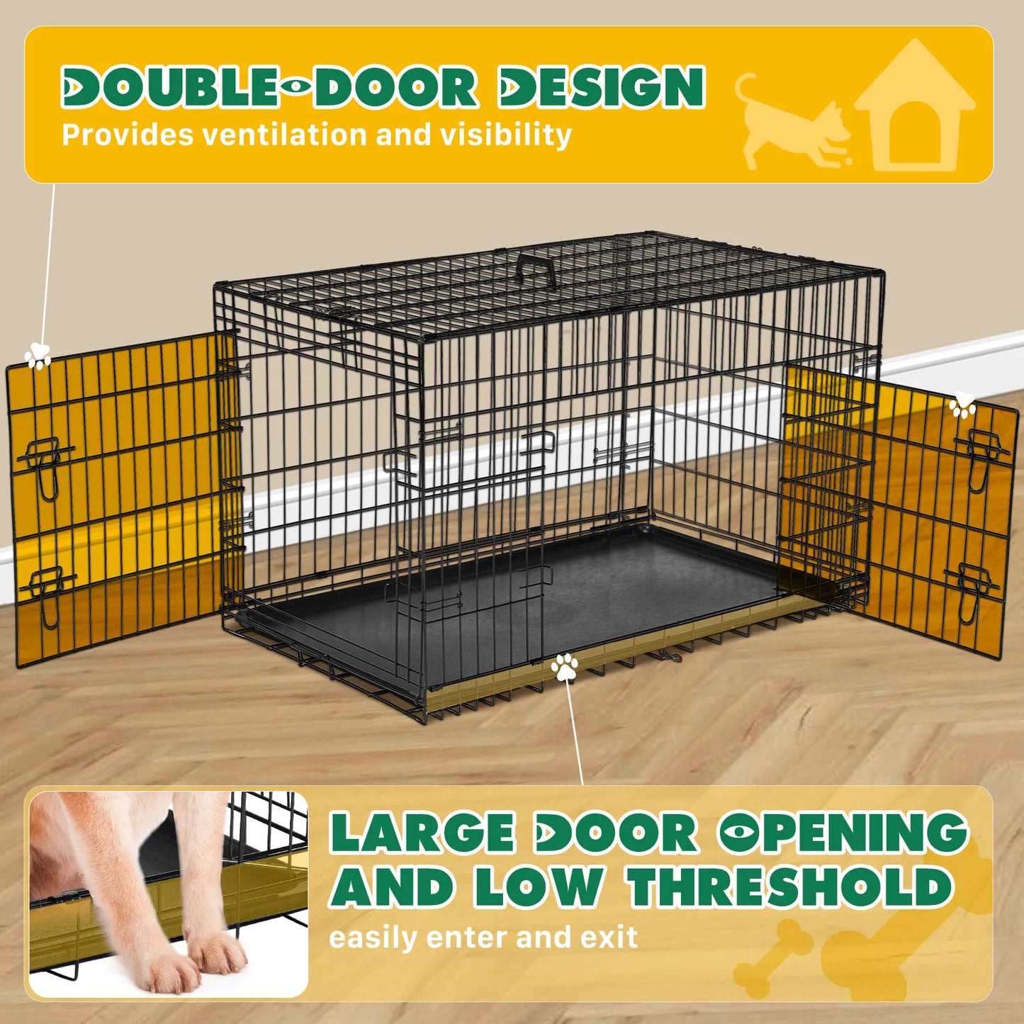 Folding Metal Wire Dog Cage