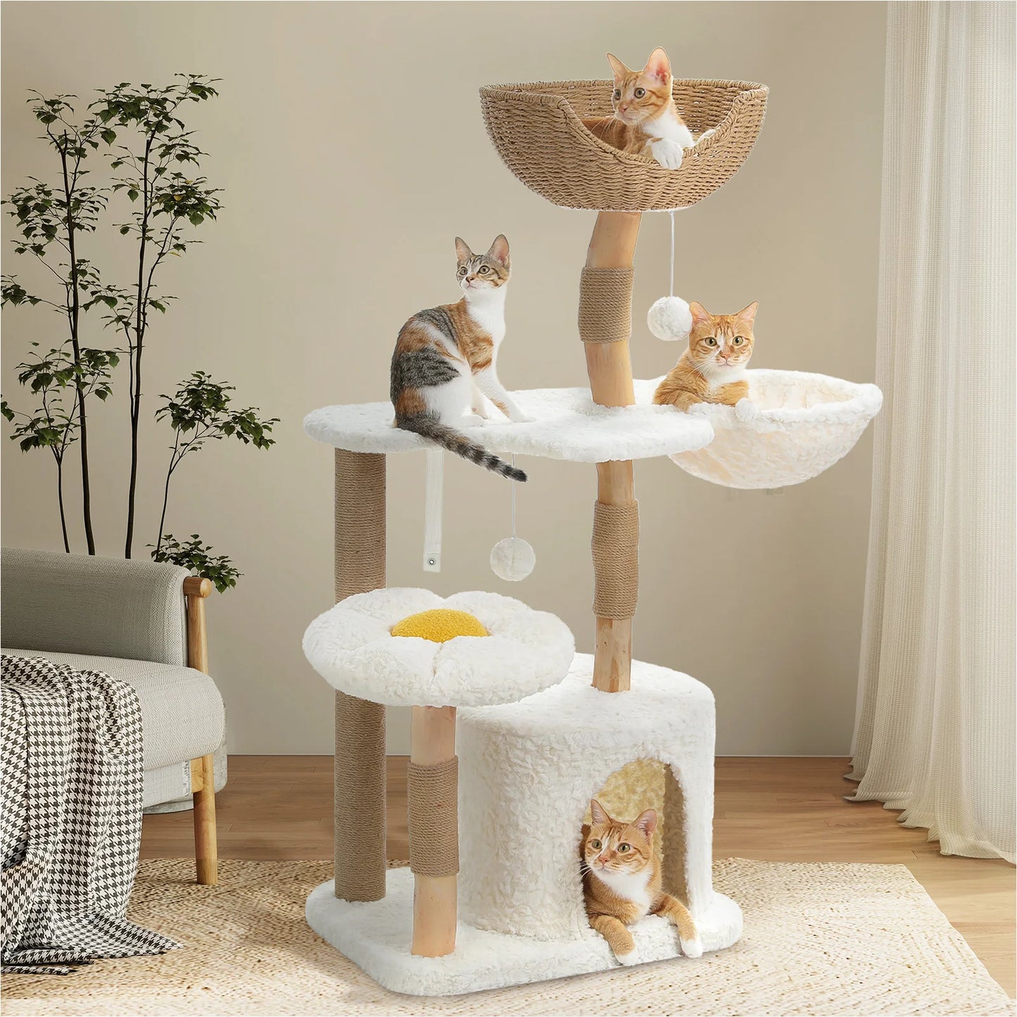 Solid Wood Cat Tree