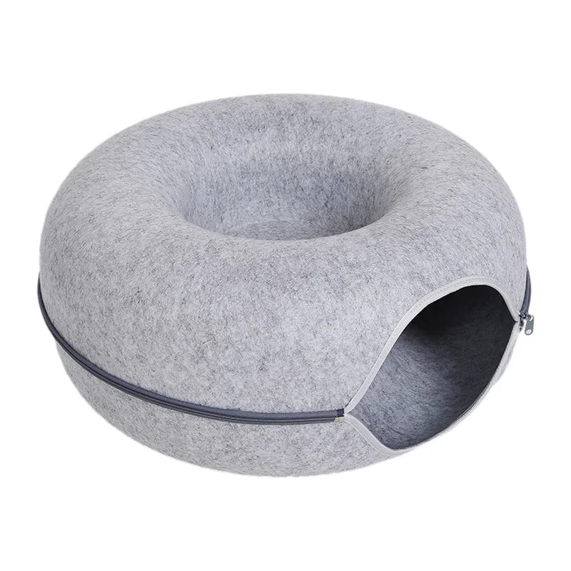 Donut Cat Bed/Tunnel, Natural Felt