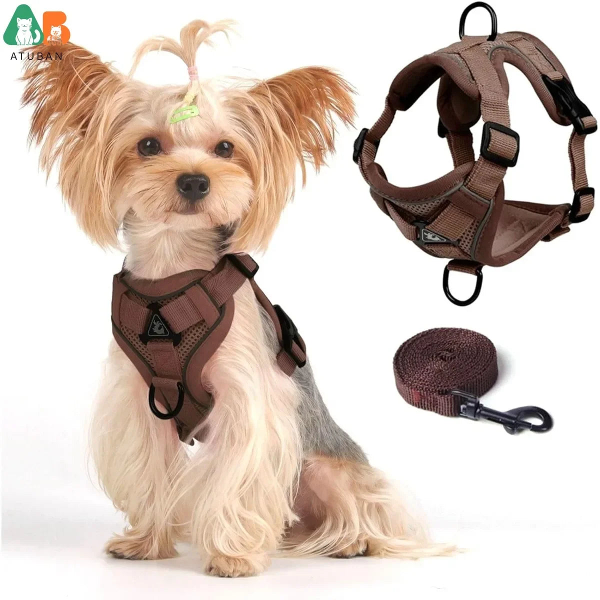 Adjustable Cat Harness /Leash Set with Reflective Trim