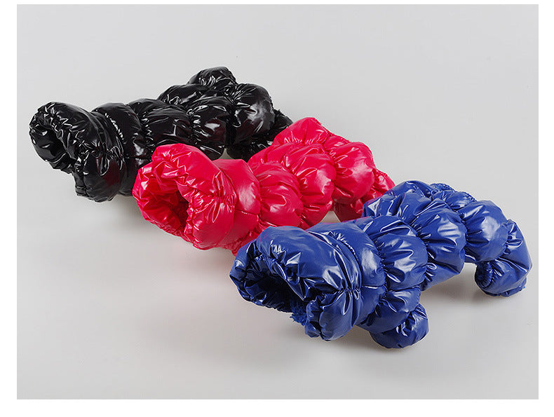 Dog Cat Faux Leather Waterproof Jacket Thicken