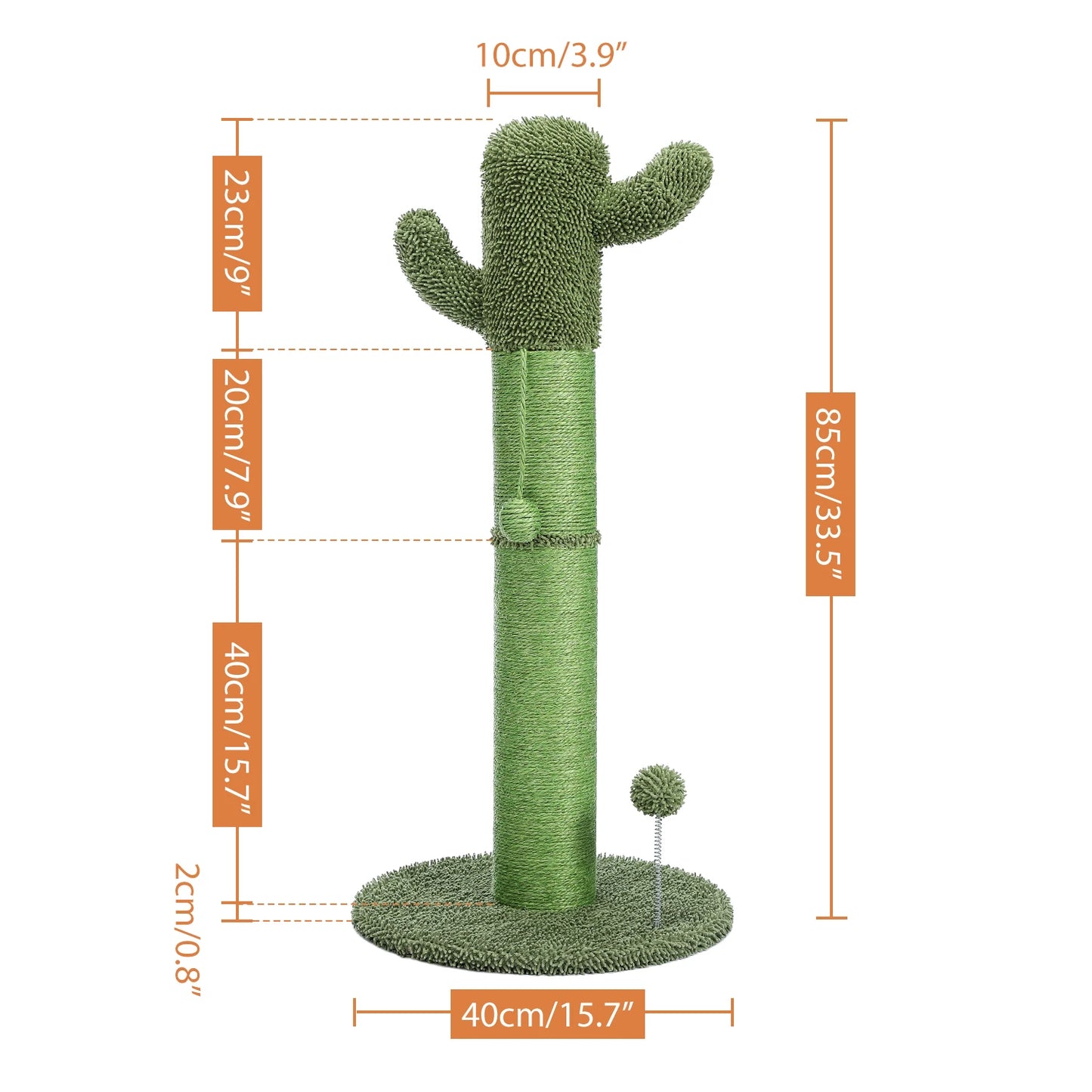Cute Cactus Cat Tree Toy with Ball Scratching Post