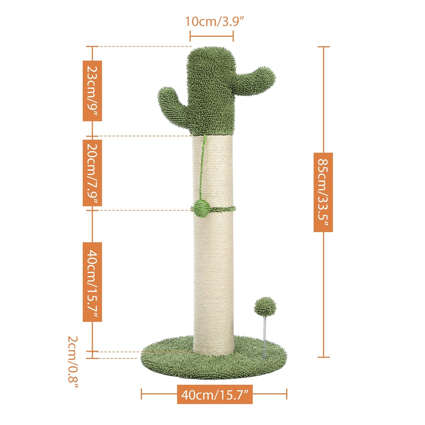 Cute Cactus Cat Tree Toy with Ball Scratching Post
