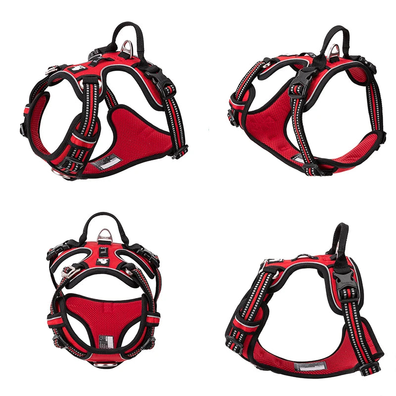 Adjustable, Reflective, No Pull, Nylon Dog Harness