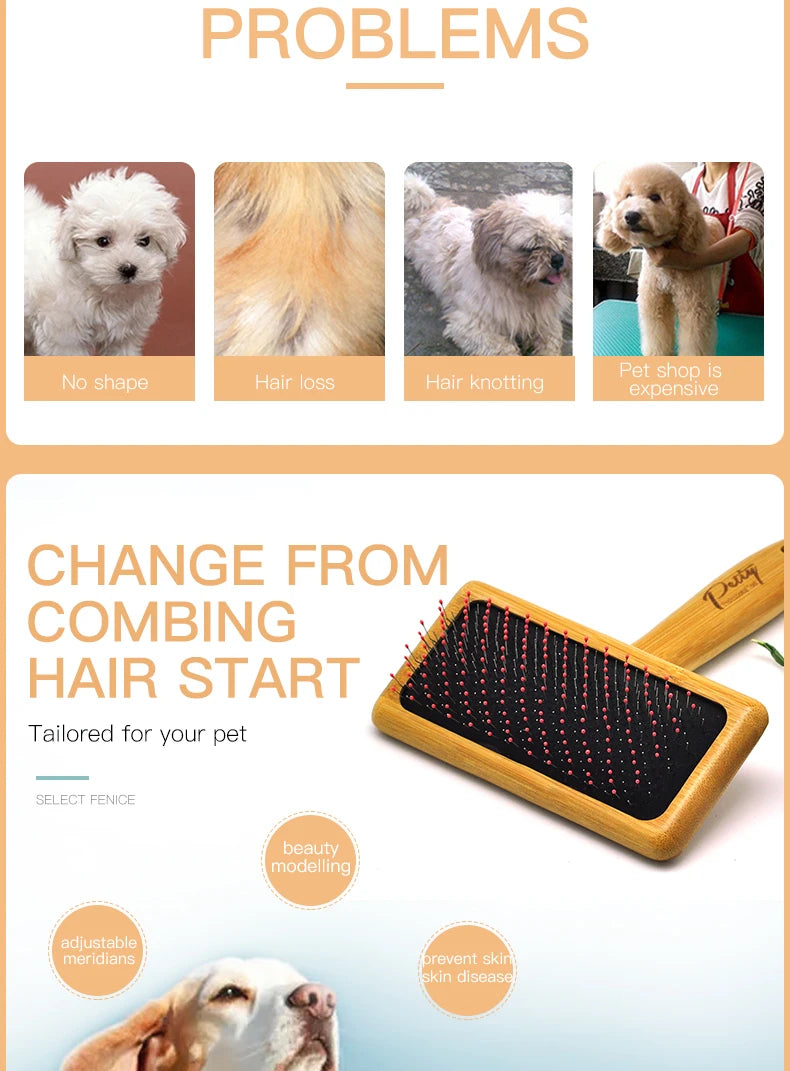 Wooden Dog /Cat Slicker Brush