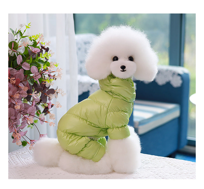 Dog Cat Faux Leather Waterproof Jacket Thicken