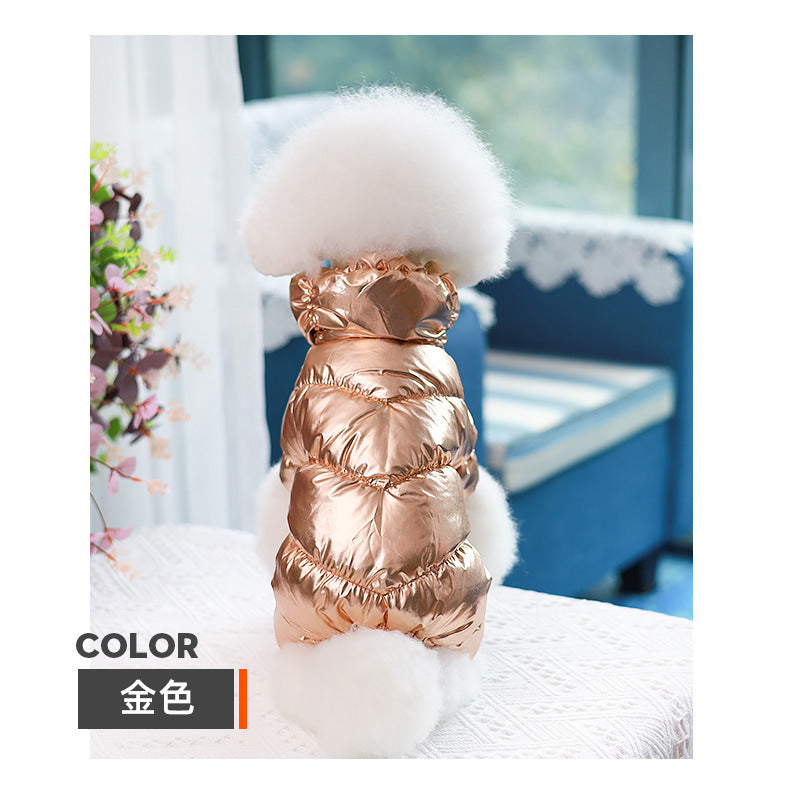 Dog Cat Faux Leather Waterproof Jacket Thicken