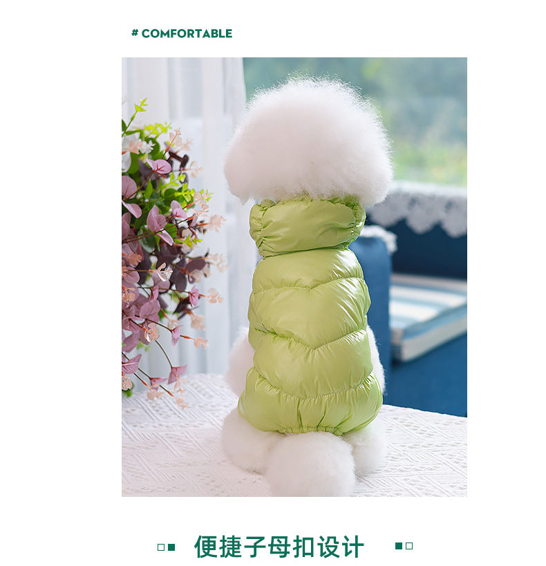 Dog Cat Faux Leather Waterproof Jacket Thicken