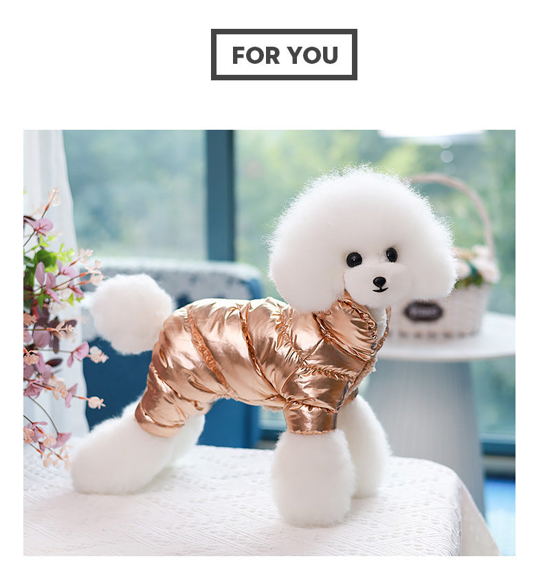 Dog Cat Faux Leather Waterproof Jacket Thicken