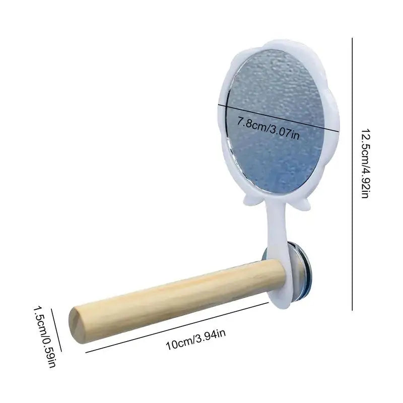 Bird Cage Mirror With Standing Stick