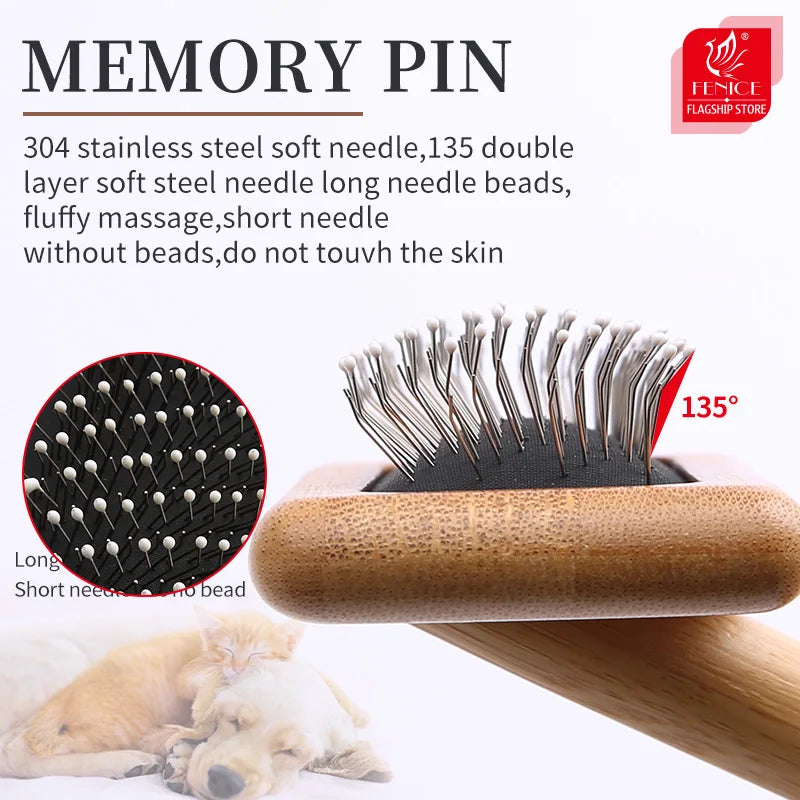 Wooden Dog /Cat Slicker Brush