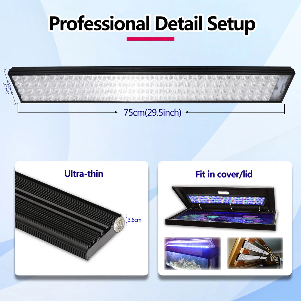 2PCS Marine Aquarium Full Spectrum Light, Programmable