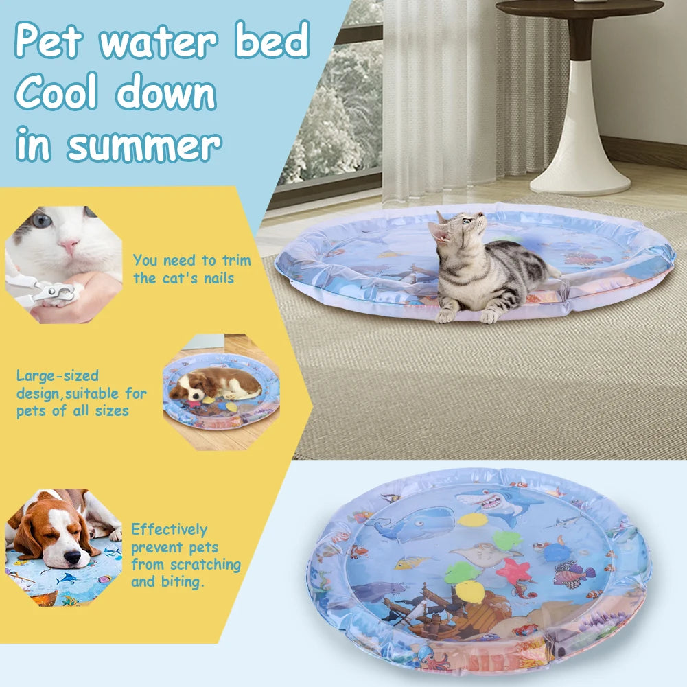 Extra Thick Aqua Interactive Cat Play Mat