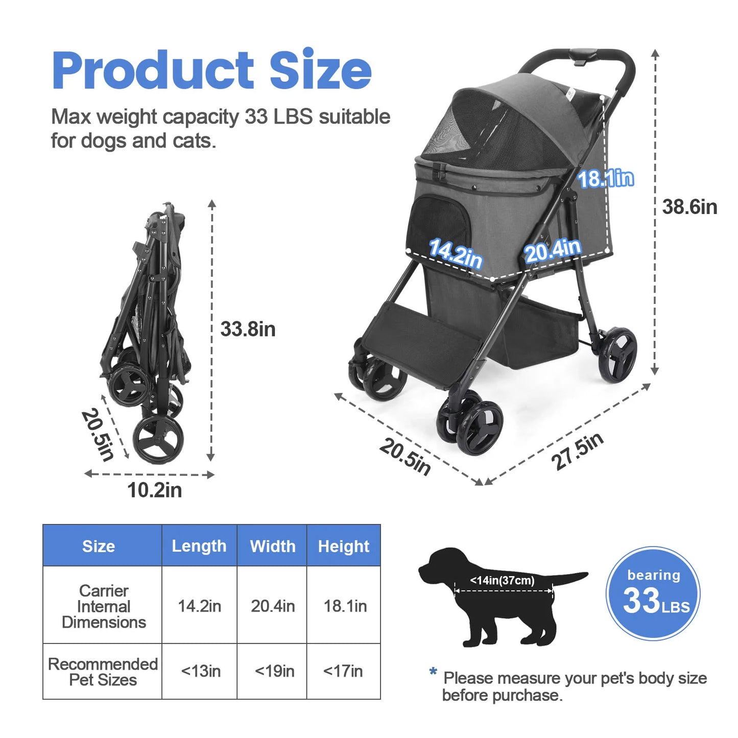 Small to Medium Pet Stroller