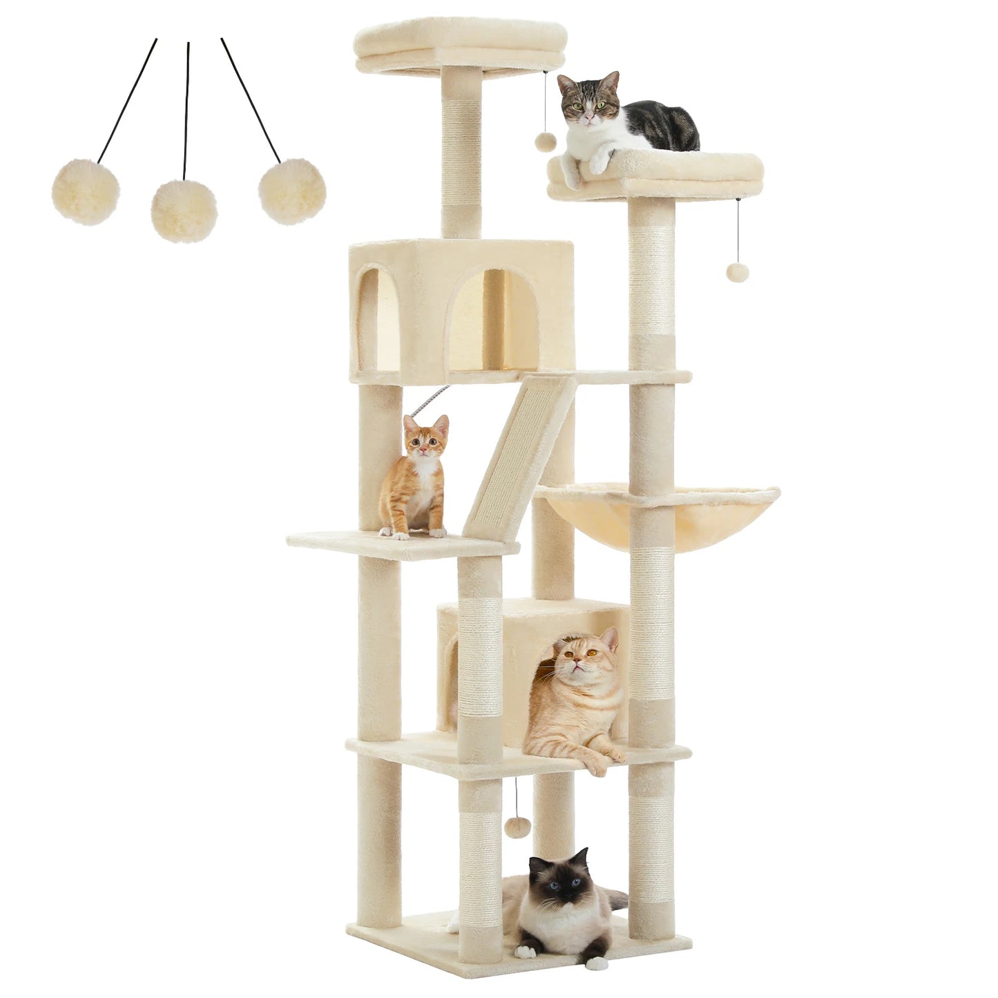 Multi-Level Plush Condo With Scratching Posts