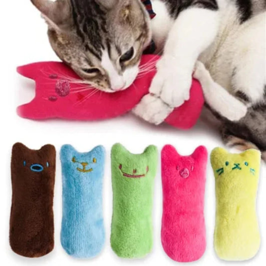 Teeth Grinding Catnip Toys Cute Funny Interactive Plush Teeth Grinding Relaxation Toy Cat Chewing Vocal Bite-resistant Pet Toys