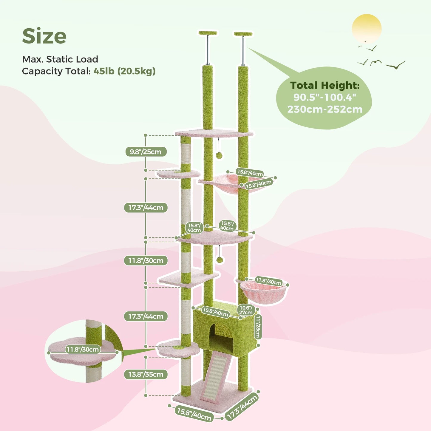 Cactus Cat Tree - Adjustable Height