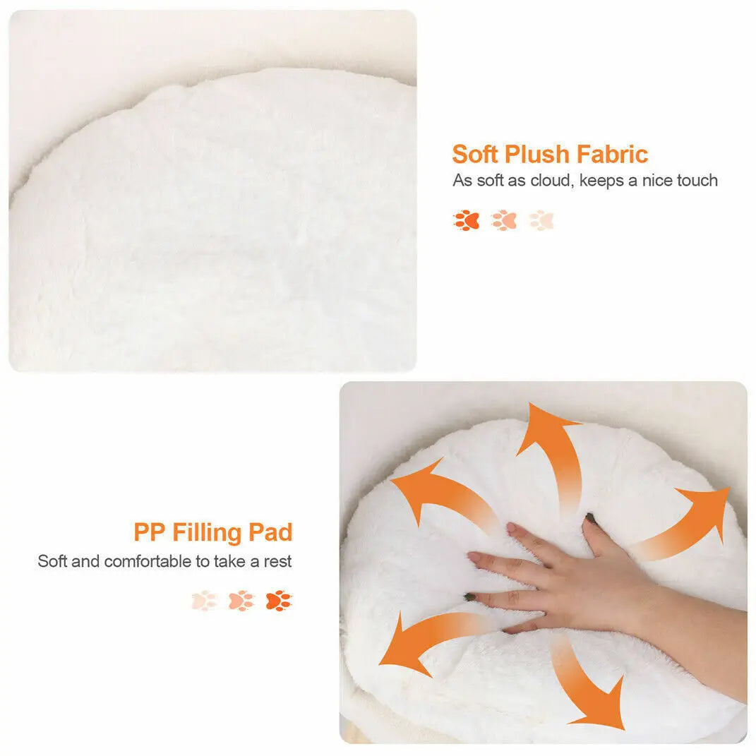 Plush Fabric Raised Cat Sofa