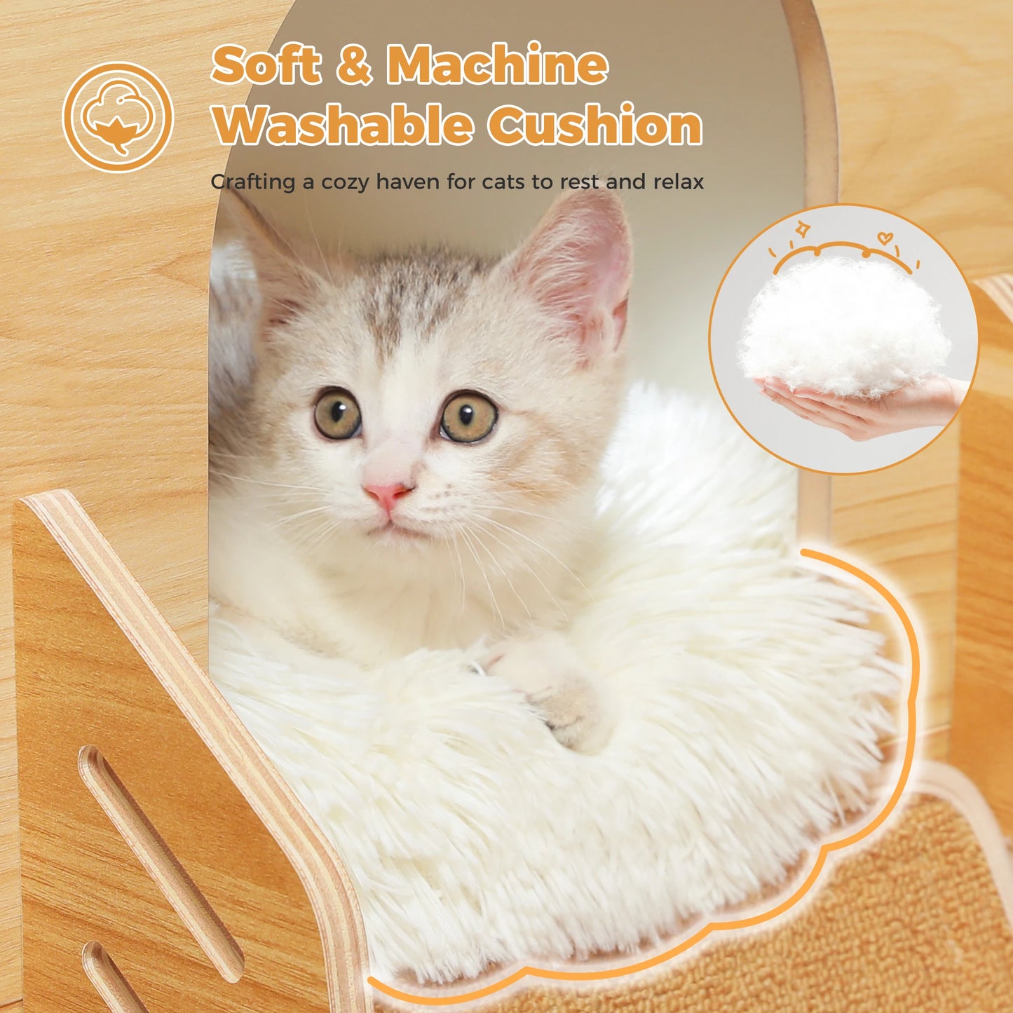 Rocket Shaped Wood Cat Tower