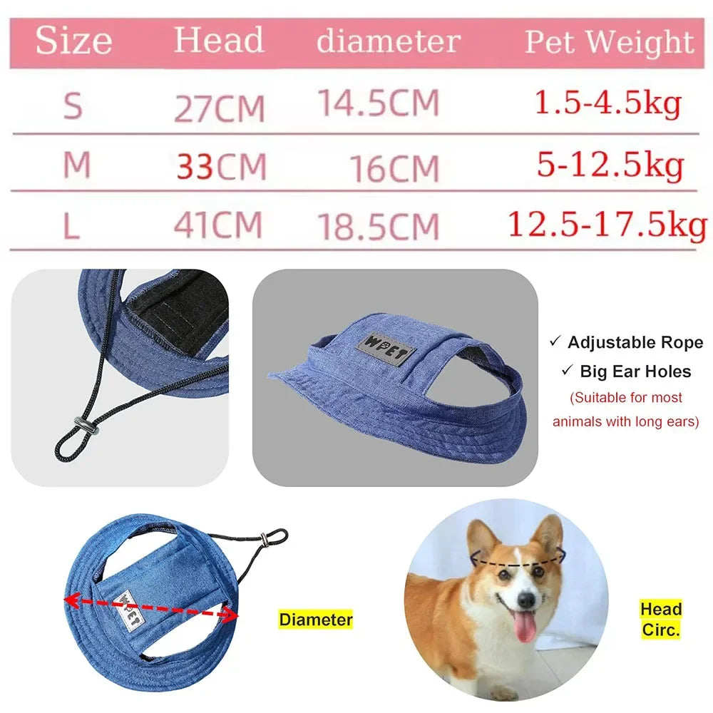 Adjustable Dog Hat with Ear Holes