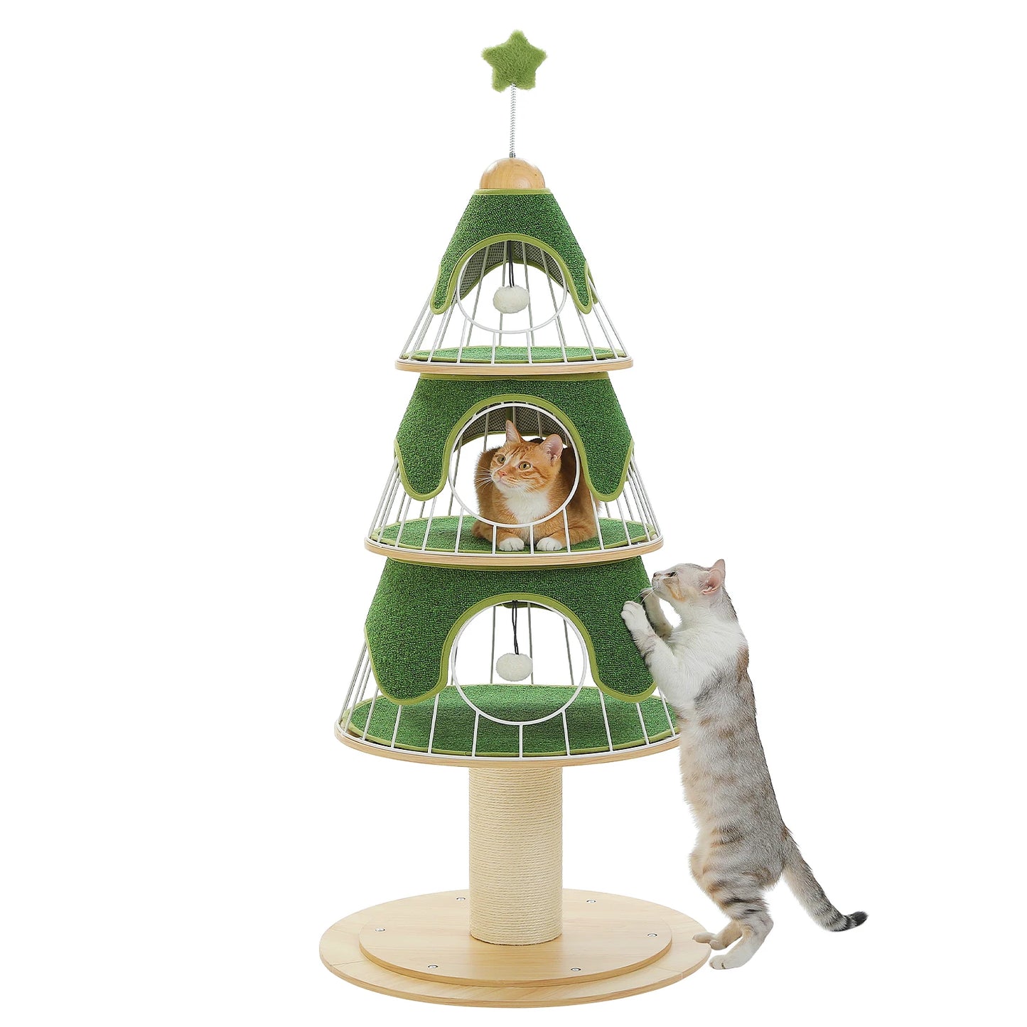 Christmas Cat Tree With Sisal Scratching Post