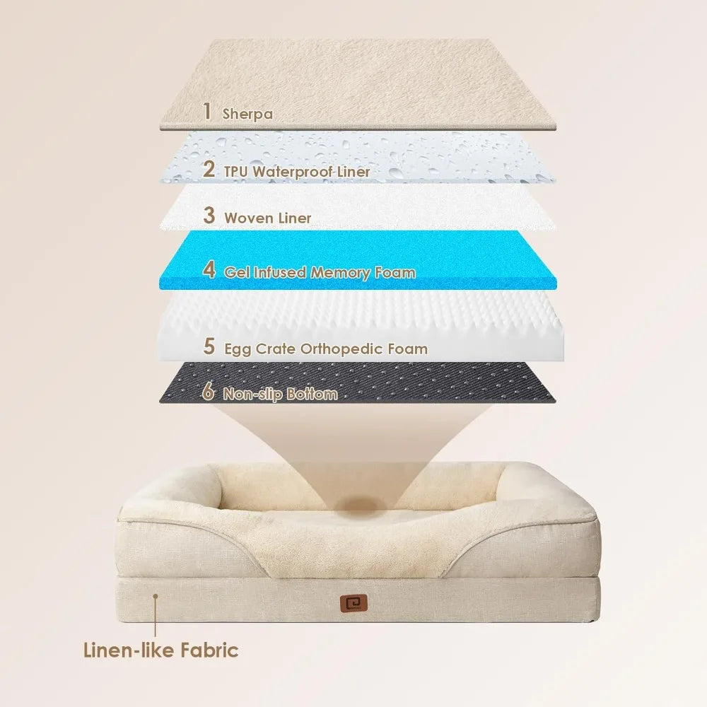 Memory Foam Orthopedic Dog Sofa with Sides