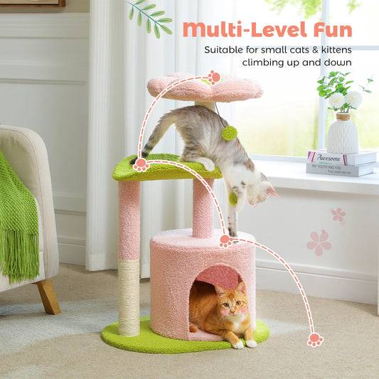 Flower Cat Tree with Sisal Scratching Post