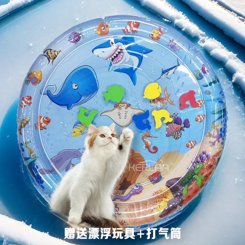 Extra Thick Aqua Interactive Cat Play Mat