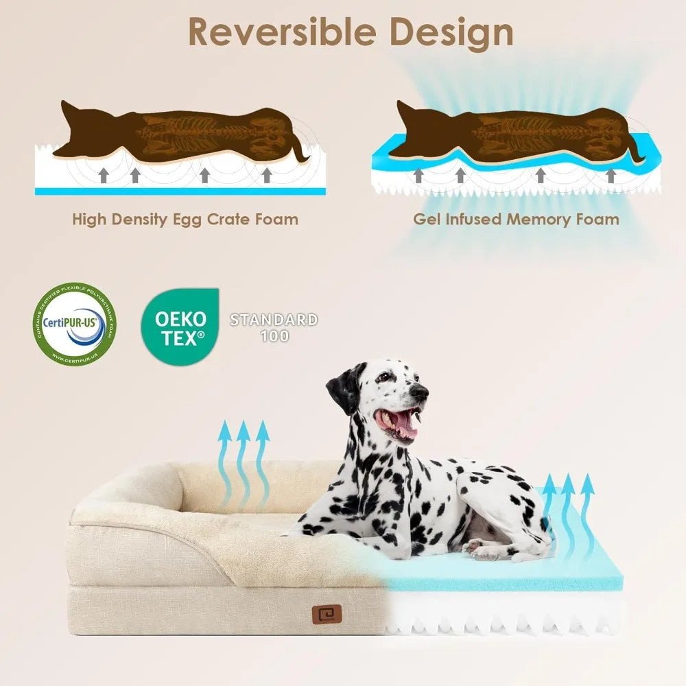 Memory Foam Orthopedic Dog Sofa with Sides