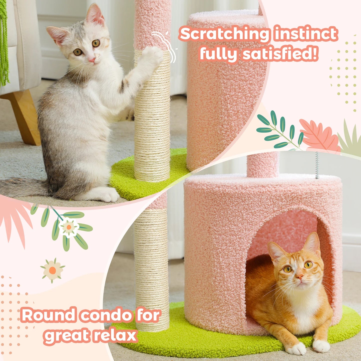 Flower Cat Tree with Sisal Scratching Post