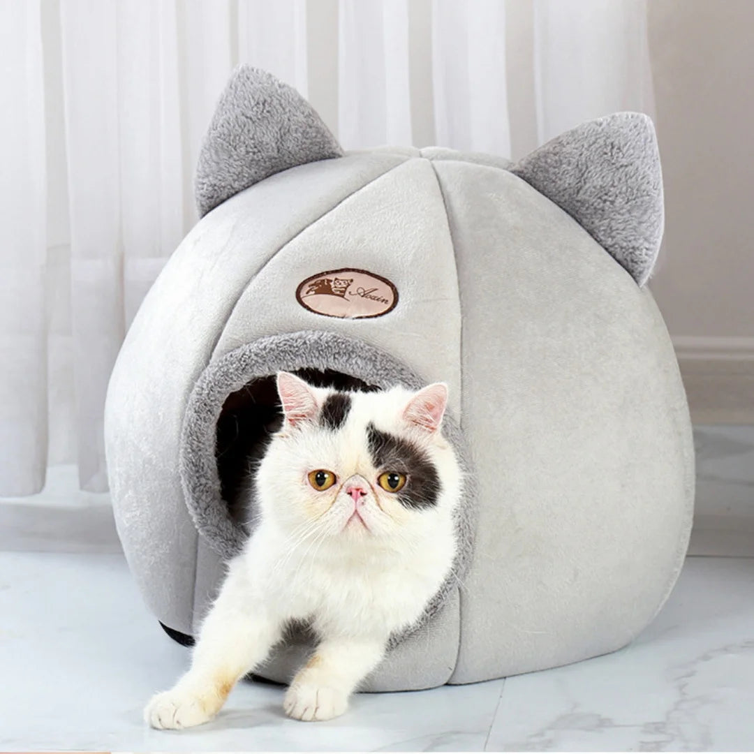 Enclosed Pet Bed With Cat Ears