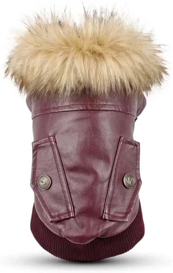 ATUBAN Leather Dog Coats Waterproof Dog Winter Coat Puppy Jackets for Small to Medium Dogs clothes for pets dog clothes winter