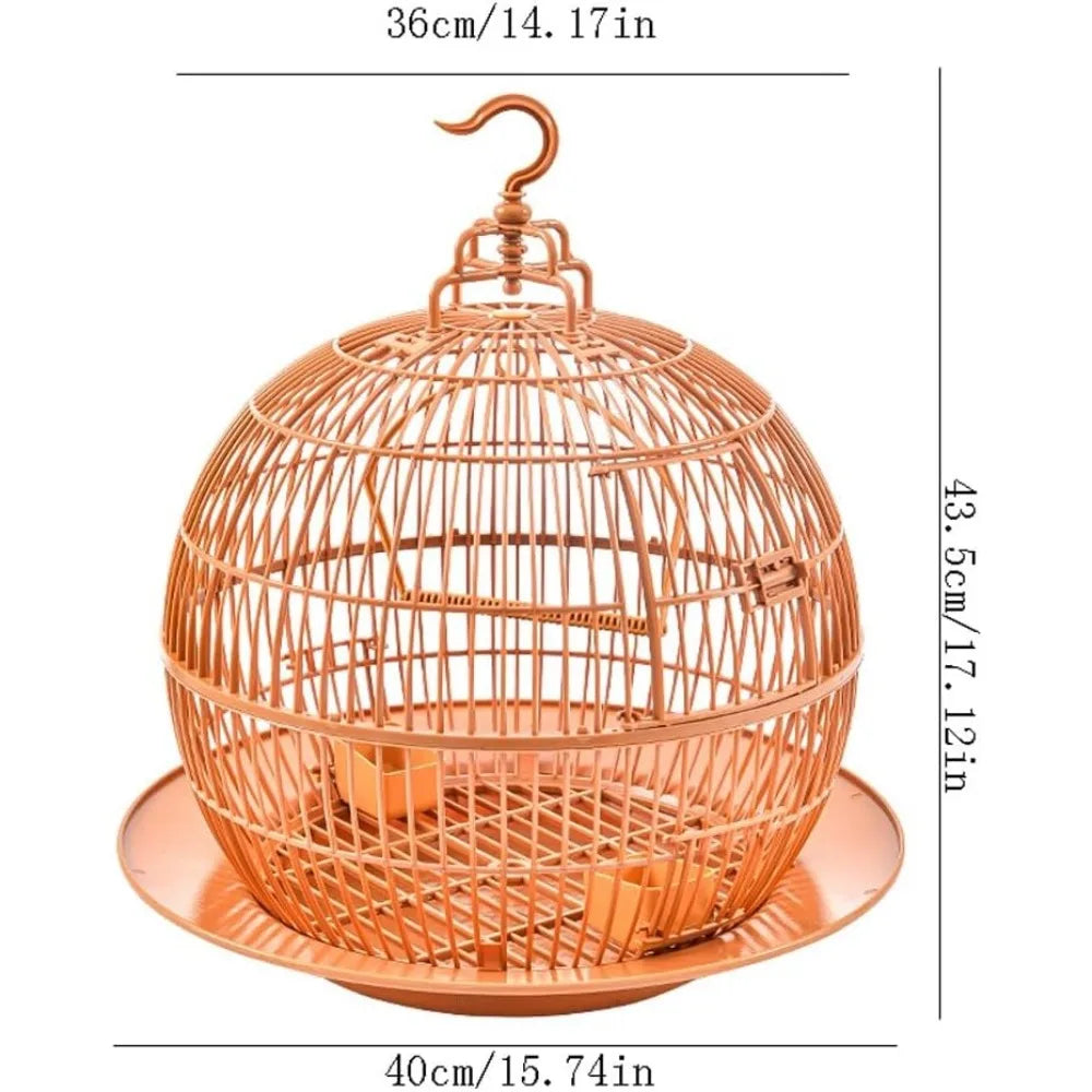 The Birdcage European-Style Spherical Bird  Bottom with Tray Bird  Decoration Ornamental  Small Parrot Bird