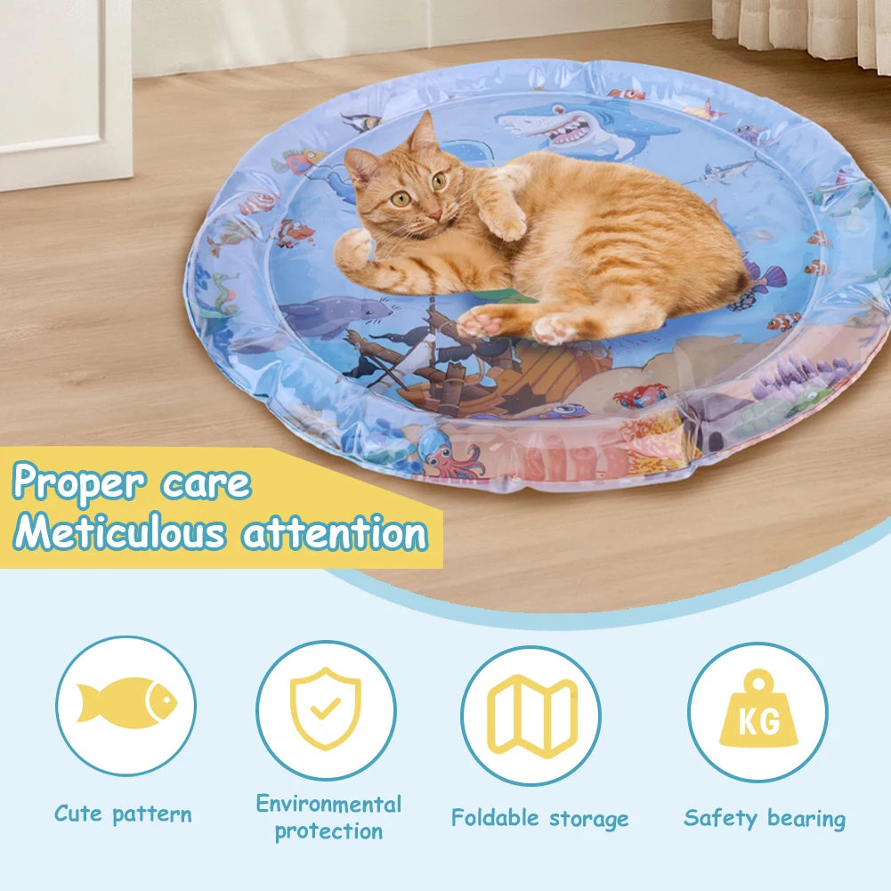 Extra Thick Aqua Interactive Cat Play Mat