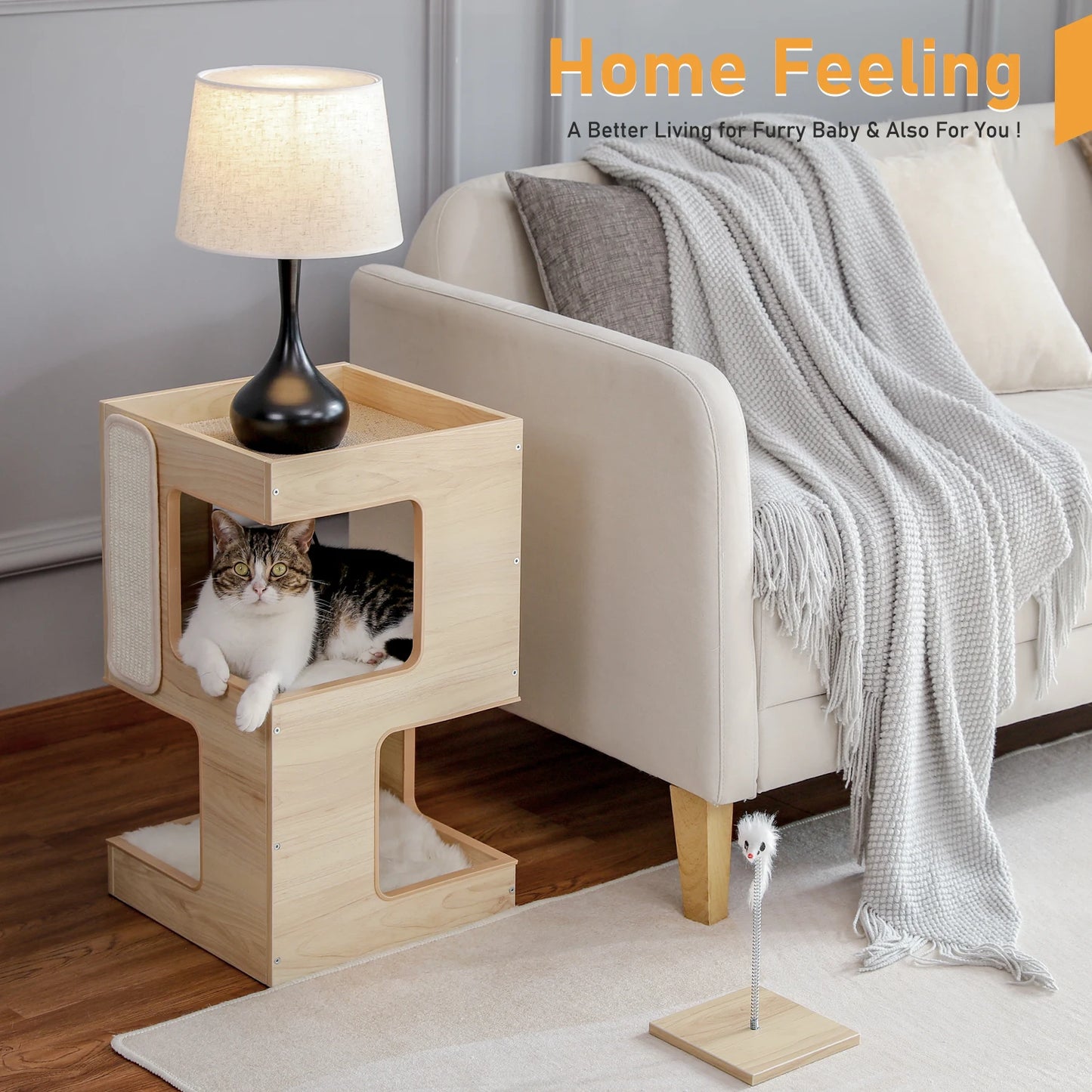 Cat Condo House With Plush Mats