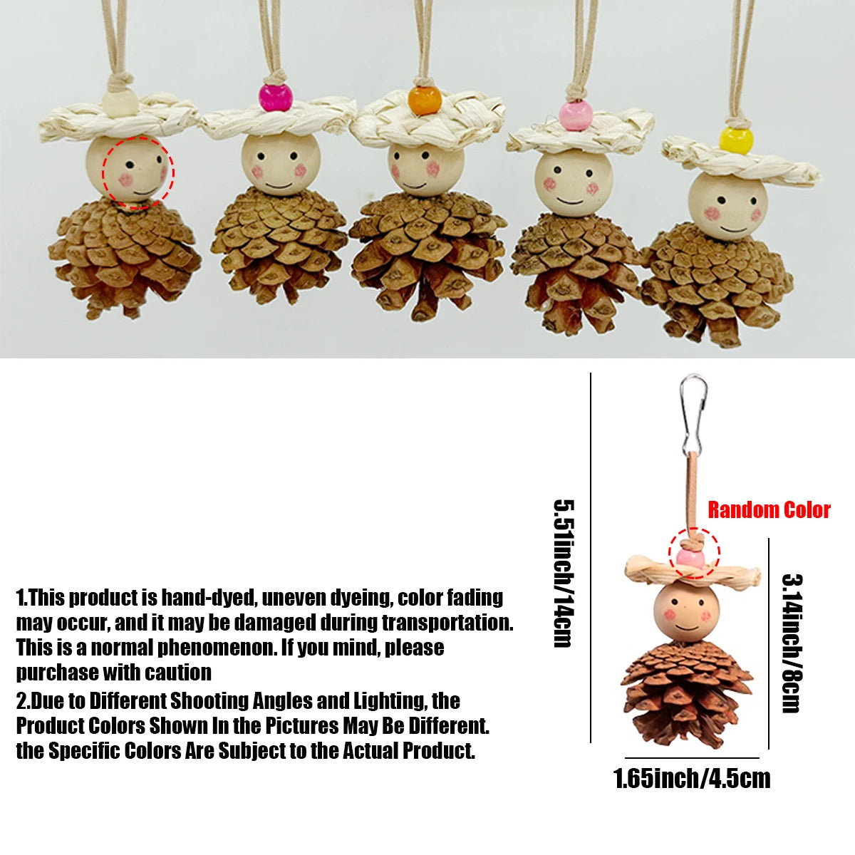 ‌Natural Pine Cone Bird Chewing Toy