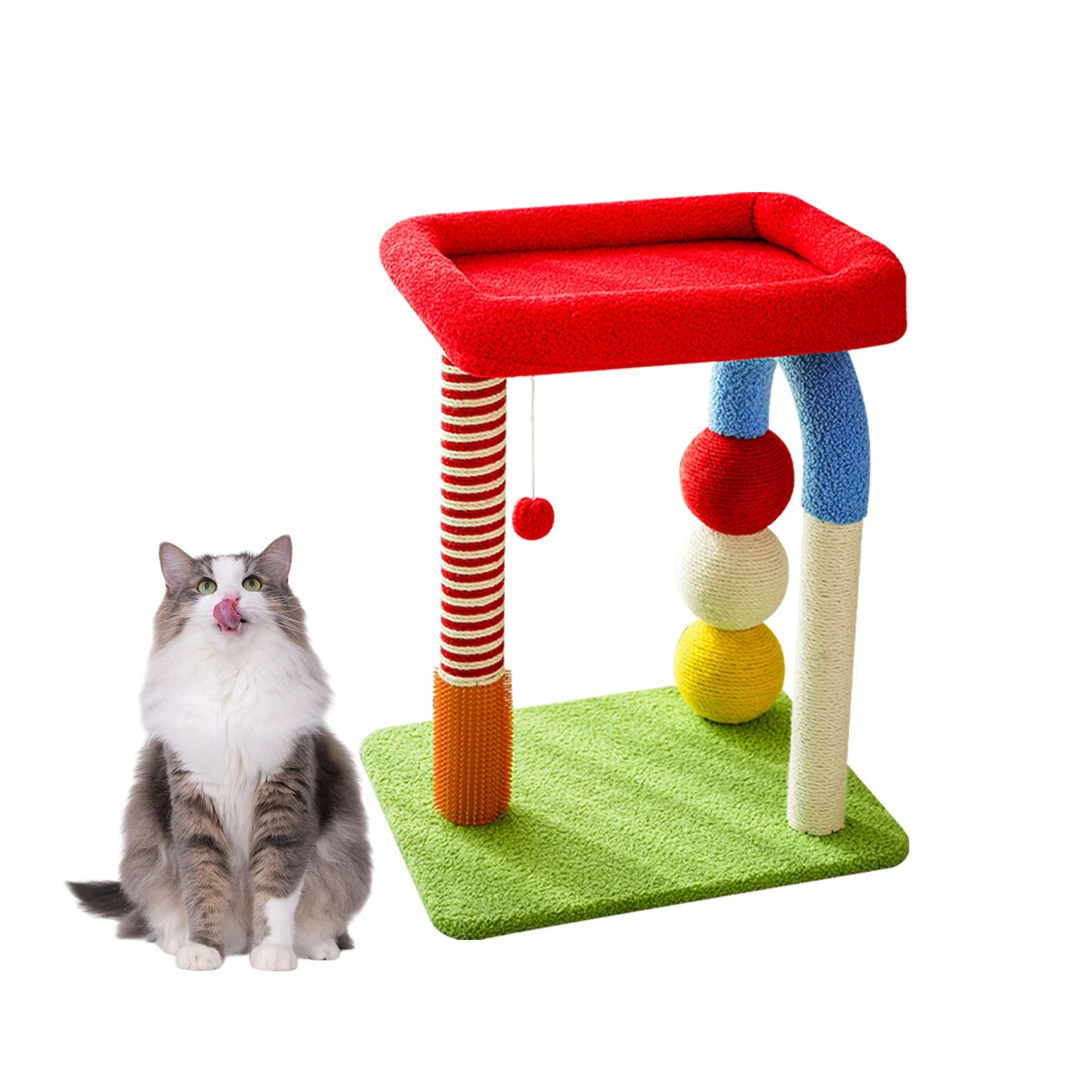 Colorful Cat Tree With Scratching Post