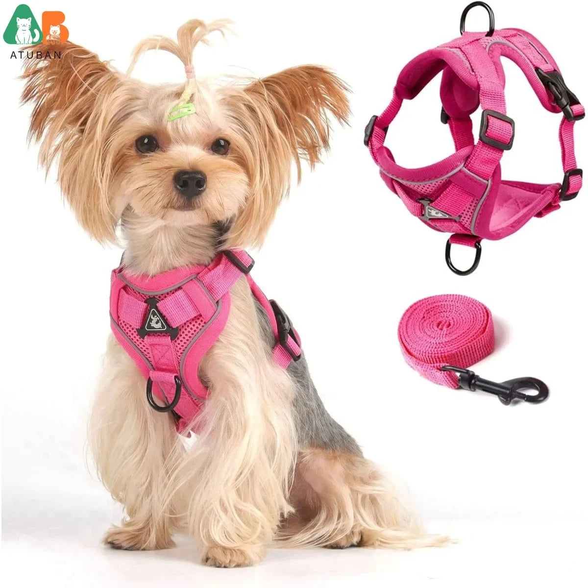 Adjustable Cat Harness /Leash Set with Reflective Trim