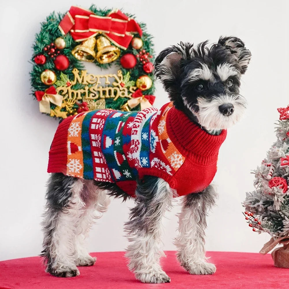 Christmas Knitted Puppy Sweater