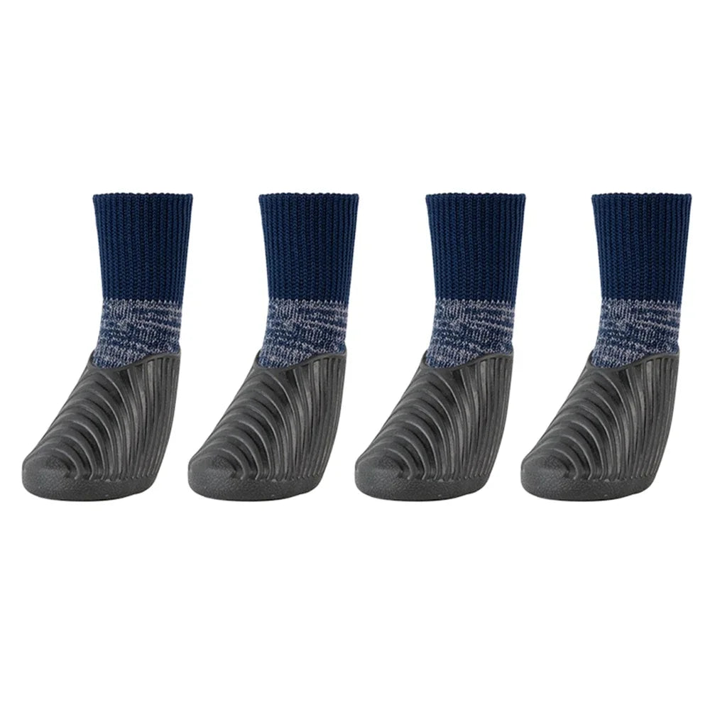 4PCS Waterproof Dog Shoes, Anti-slip Sole