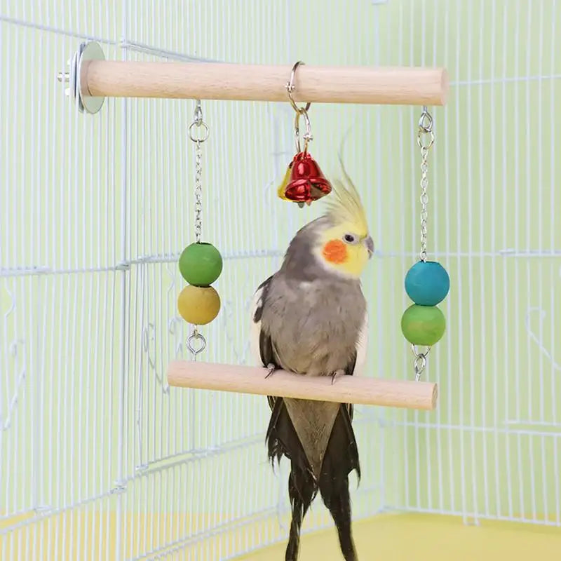 Pet Bird Swing Perch, Bell-Attached