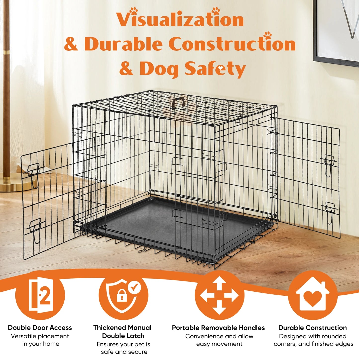 Folding Metal Wire Dog Cage