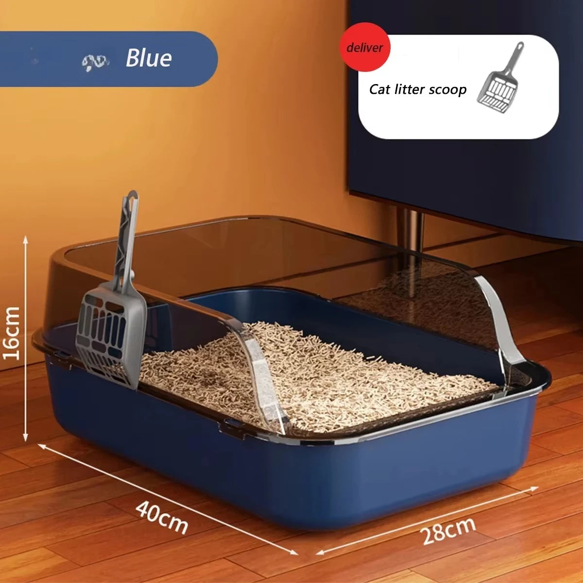 Semi-Closed Cat Litter Box