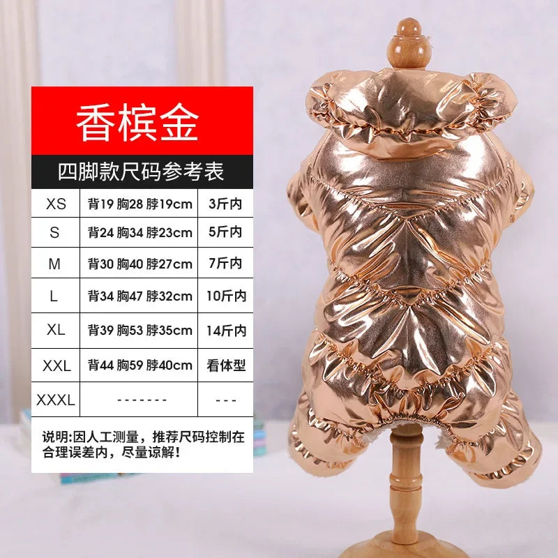 Dog Cat Faux Leather Waterproof Jacket Thicken