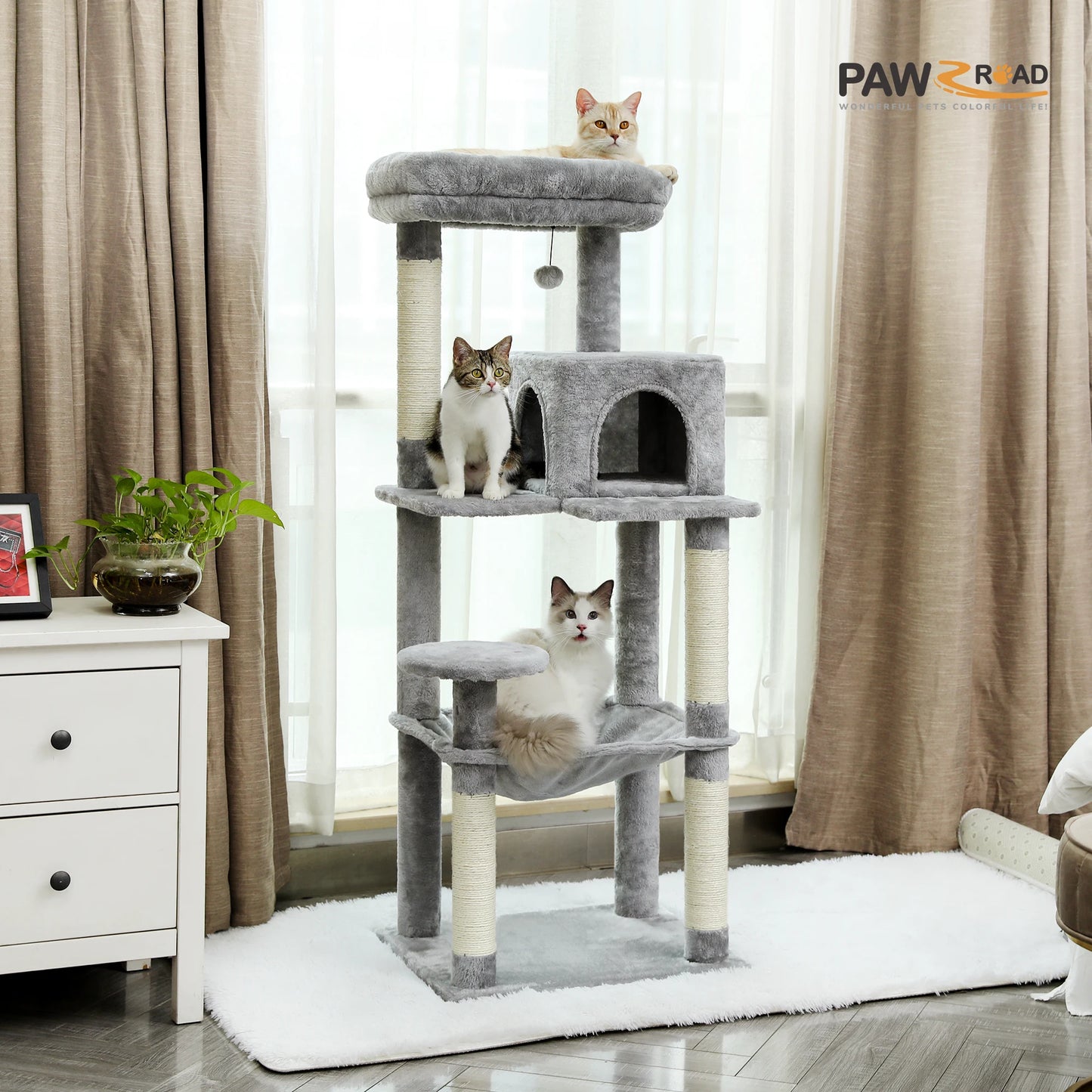 Multi-Level Tower With Sisal Scratching Posts