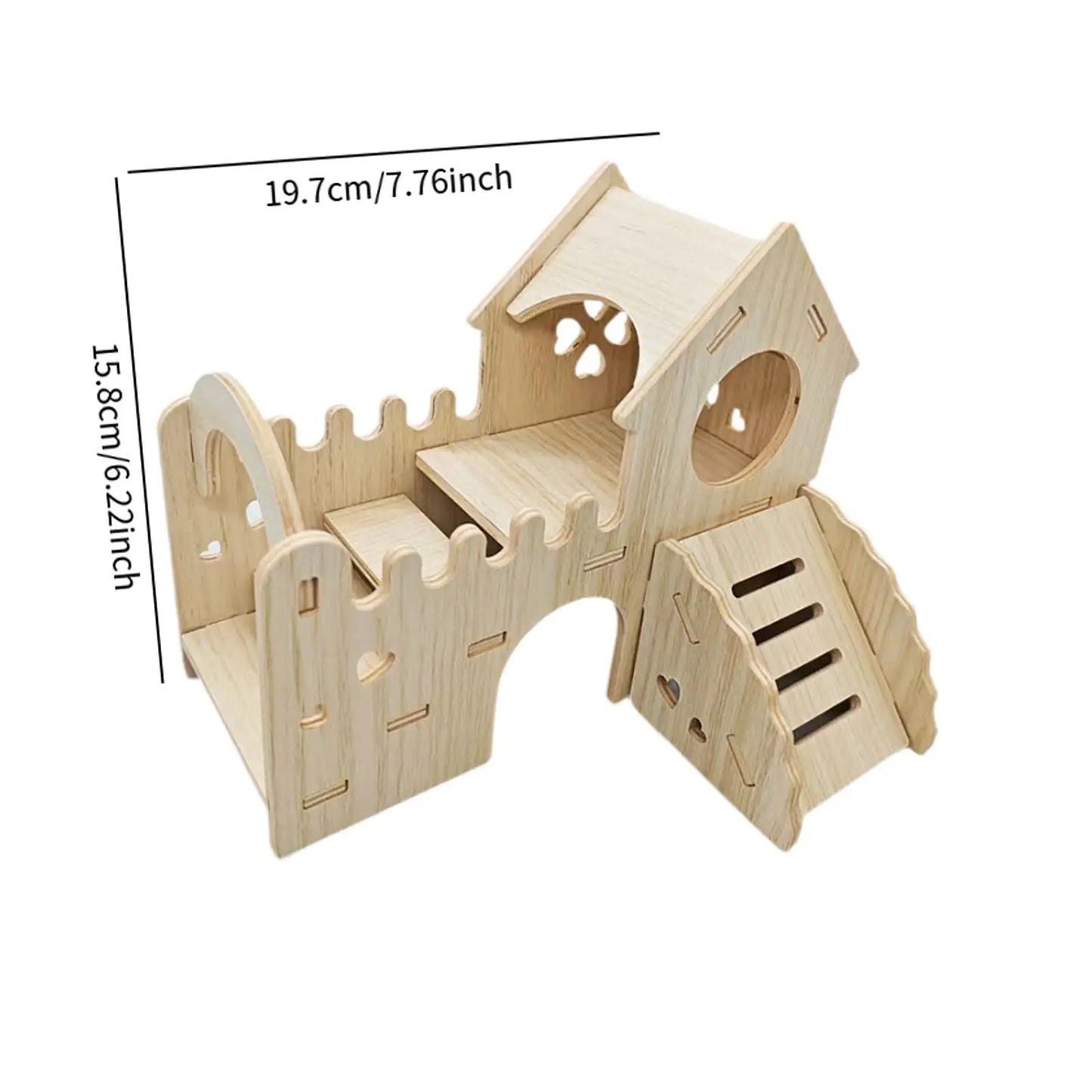 Hamster Wooden House With Climbing Ladder