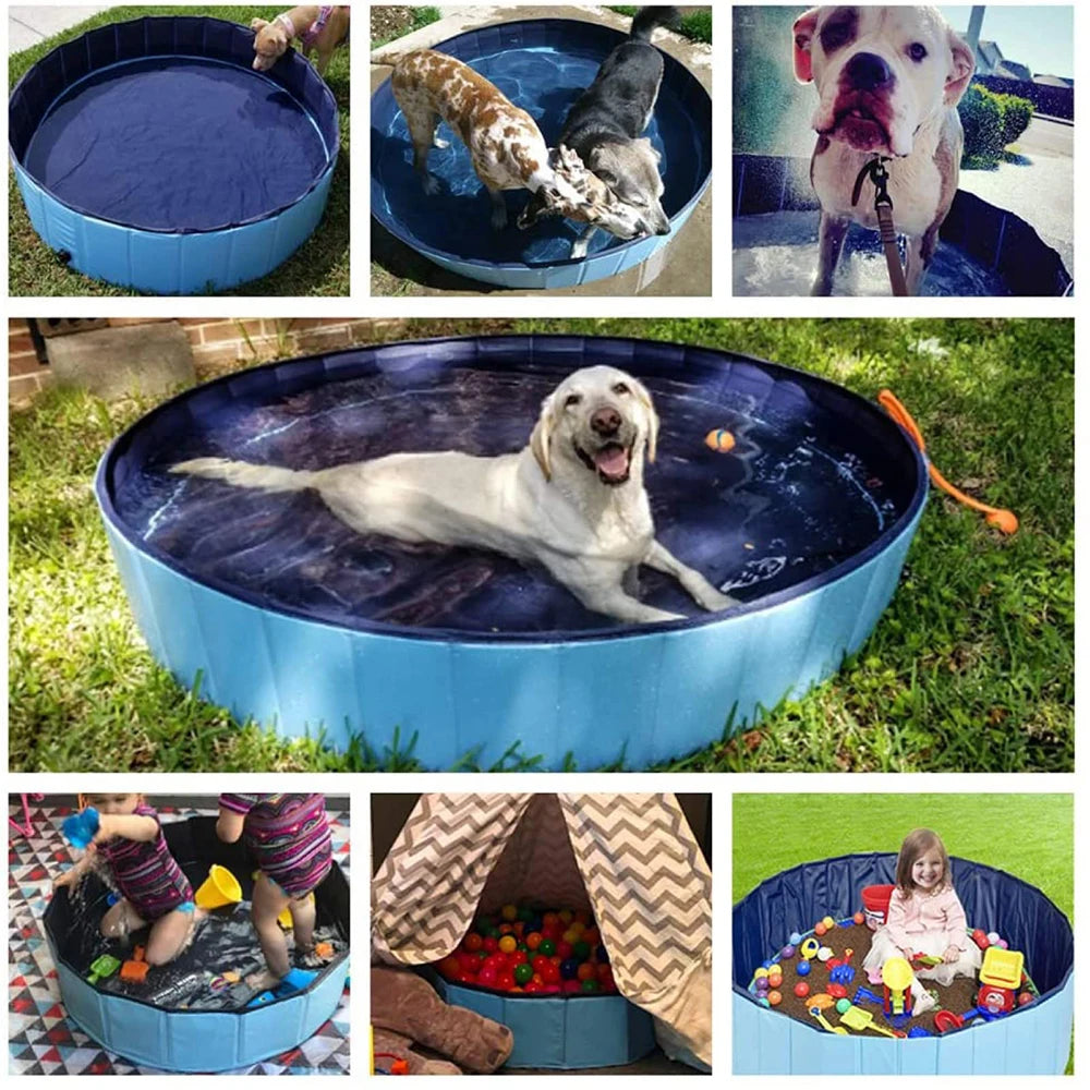 Dog Swimming Pool or Pool Cover Portable Plastic Pool Grooming Tub Bathing Scratch Resistance Pet Pools Bathtub for Large Dogs