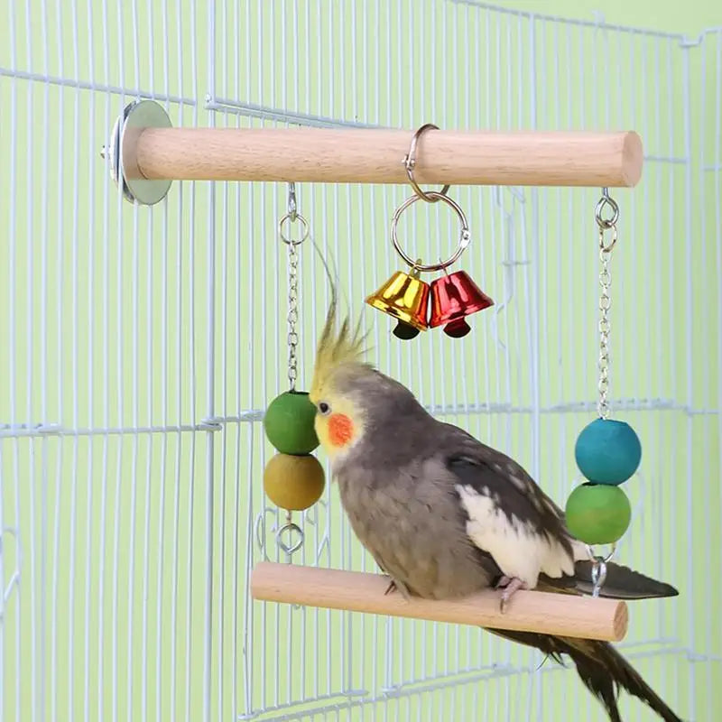 Pet Bird Swing Perch, Bell-Attached